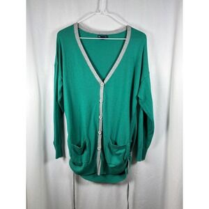 Gap Women's Green Cardigan Sweater Long Sleeve Side Tie  XL